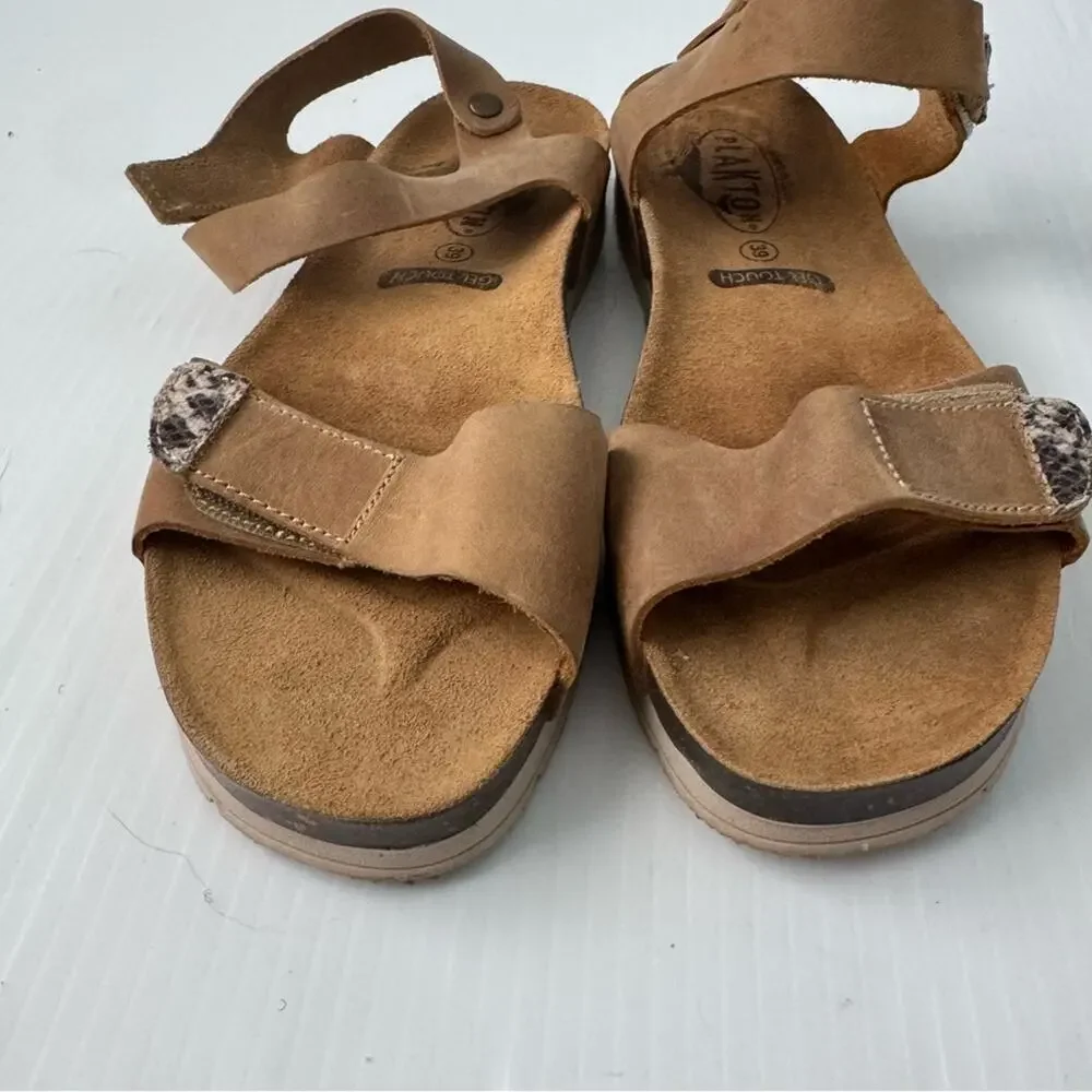 Platon GIrona strappy leather sandals Gel Touch made in Spain size 39 / 8-8.5 US